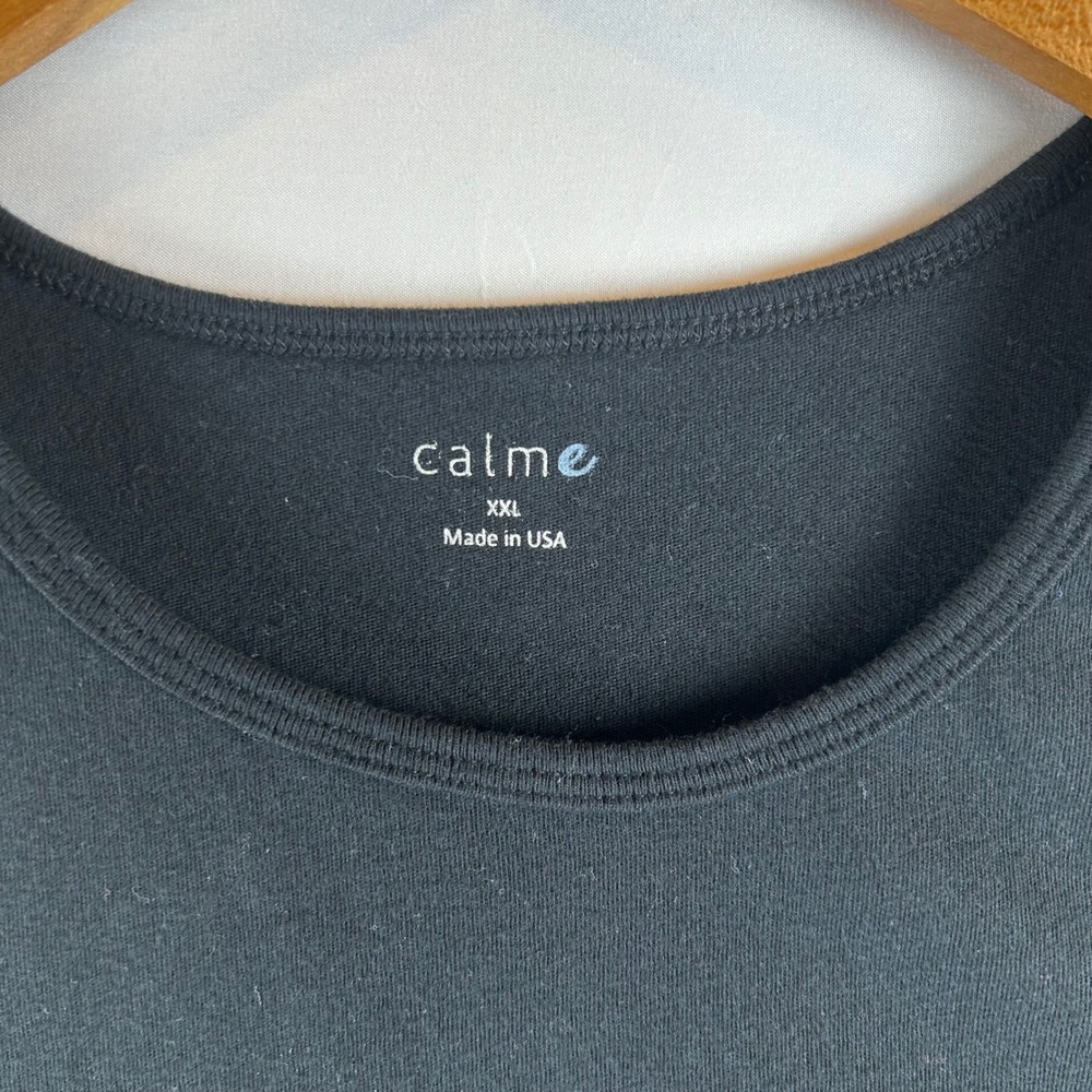 Johnny Was Calme Women XXL Black Organic Cotton Cross Back Tank Top‎ Onyx NEW - Picture 3 of 8